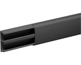 Schneider Electric Optline minikanal i sort PVC, måler 30x12 mm med ét rum og indvendige kabeldelere.