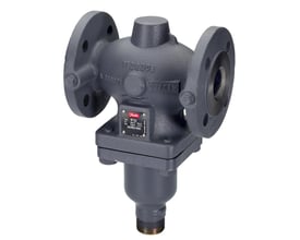 Danfoss VFG21 ventilhus med DN 80 og flangeforbindelser, viser typen VFG2 til frem/returløb.