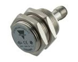 Carlo Gavazzi induktiv M30-aftaster med cylindrisk metalhus, gevind og møtrikker, PNP NO og IO-Link.
