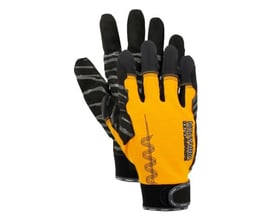 Eureka antivibrations handske Impact Vibration Flexi i gul og sort, str. 11, med aftagelige fingerspidser og special-indlæg.