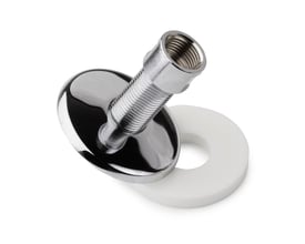 Roth Quickbox forskruning med 1/2" udvendigt gevind og tilhørende hvid pakning.