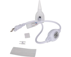 LIT230 tilslutningsledning i hvid, 0,5m lang med IP67 beskyttelse, inkluderer også PVC lim og diverse monteringsdele.