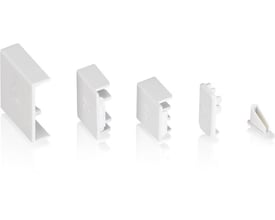 ABB PS-END endestykker til 2 og 3 polet sløjfeskinne i hvid plast.