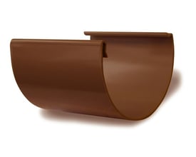 Plastmo samlestykke til brun tagrende nr. 10 med 102 mm diameter, fremstillet i robust plast.