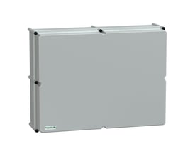 Schneider Electric modulær kapsling i RAL 7035 grå PC, 540x720x230 mm, med synligt Schneider Electric logo.