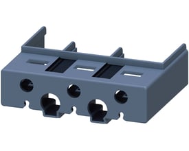 Siemens klemmedæksel til S3 kontaktorer og softstartere, fremstillet i grå plast med åbninger til ledningsføring.