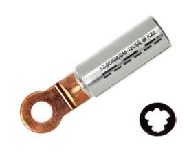 Elpress AKK50-12DIN-PR bimetal kabelsko med M12 laske og prægning for 50/70mm2 kabel.