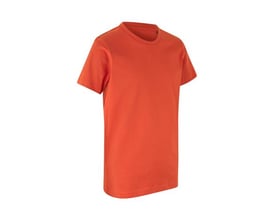 ID Identity børne T-shirt i koralfarve og str. 4/6 år, fremstillet i 100% økologisk bomuld med rund hals og korte ærmer.