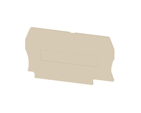 Weidmüller ZAP/TW 4 AM skilleplade i mørk beige Wemid materiale, 62 mm høj og 2 mm bred.