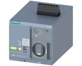 Siemens MO320 motor operator med 24-60 V DC spænding og tilslutning for 3VA1 160, vist med QR-kode og betjeningsknapper.