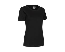 ID Identity dame T-shirt i sort, 3XL, kortærmet med rund hals, fremstillet i blød antipilling interlock kvalitet.