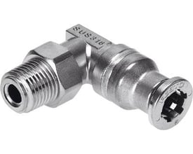 Festo vinkel-forskruning CRQSL-1/8-4, en push-in L-fitting med 360° justerbar han-gevind i rustfrit stål.