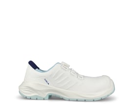 Hvid Sika Footwear Advance sikkerhedssko, model 80202 i str. 43, set fra siden med BOA® Fit System og lys sål.