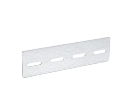 Wibe samlebeslag 85Hx150x1mm FZS C2 i galvaniseret stål med fire aflange huller på hvid baggrund.