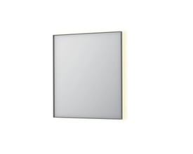 Sanibell INK SP32 LED spejl, 70x80 cm, med børstet rustfri ramme og baggrundsbelyst, indirekte lys.
