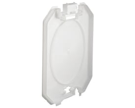 Grohe beskyttelsesplade i hvid plast, en dækplade med klikbeslag til montering på armaturer.