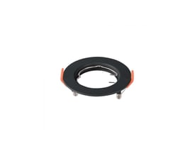 Sort V-TAC MR16/GU10-downlight-kit til indbygning med rund front, GU10-fatning og fjederclips.