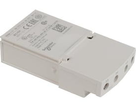 Bagside af Schneider Electric LUFN20 hjælpekontakt med certificeringsmærker som CE og UL, samt produktinformation.