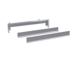 Geberit slutmontagesæt til vægafløb med frontplade og ramme i metal på hvid baggrund.