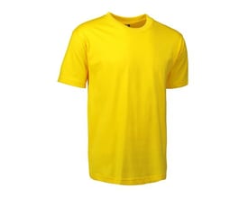 ID Identity T-TIME® T-shirt i gul og størrelse 4XL, med rund hals og korte ærmer, vist på hvid baggrund.