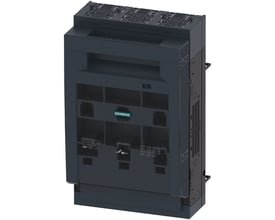 Siemens SENTRON 3-polet sikringsafbryder NH1, 250A, med 70mm dækplade og boks-terminaler. Synlig mærkning viser specifikationer.