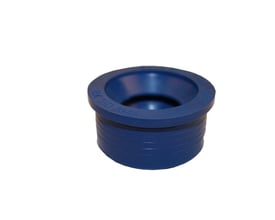 Blå Unico Ma-gi universal gummimanchet, 50/32–40 mm, set skråt oppefra med bred åbning og rillet yderside.