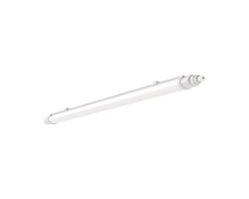 V-TAC vandtæt LED-armatur på 18 W og 60 cm med hvidt, aflangt armaturhus og integreret lyskilde.