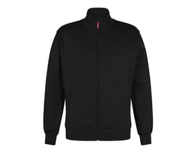 Sort Engel sweatshirt med krave og lynlås, størrelse S, fremstillet af 65% polyester og 35% bomuld.