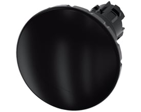 Siemens paddetryk i sort plast med 60mm rota, 22mm diameter og synlige monteringsdetaljer på bagsiden.