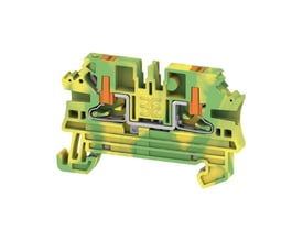 Detaljeret tværsnit af Weidmüller AL2C gennemgangsklemme for 2,5 mm² ledere, der viser push-in mekanisme og samling.