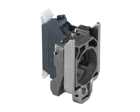 Schneider Electric ZB4 kontaktelement set fra siden, med tydelig visning af push-in fjederterminalerne og den robuste metalramme.