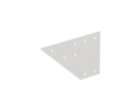 Mita forstærkningsplade L 100 PC1 i hvidt materiale med otte monteringshuller, isoleret på hvid baggrund.