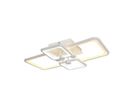 Moderne V-TAC 70W LED loftlampe med fire firkantede, hvide rammer, monteret på en central firkantet base.
