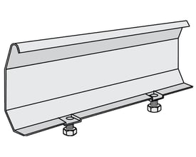 Teknisk illustration af Lauritz Knudsen Samling 21 med skrue, zink+, der viser monteringsdetaljer og dimensioner.