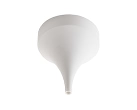 SG Armaturen Bell loftboks til pendel i hvid plast, 135 mm lang og 114 mm i diameter.