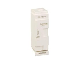 Schneider Electric RC-LED modul til kontaktorer og motorbeskyttelse, model LAD4RC3E, med angivelse af 24-48V~.