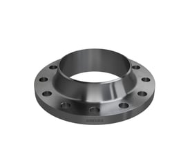 Digital gengivelse af Indura svejseflange, PN40, med 12 bolthuller og 273,0 mm diameter, fremhæver det polerede stål.