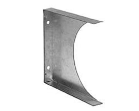 Unite galvaniseret montagebøjle til vægbæring af uisolerede kanaler med en diameter på 125 mm og en længde på 75 mm.