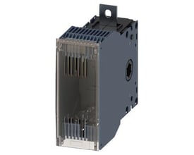 Siemens 3KF størrelse 4 tilbehør med fjerde pol, omskiftelig til LV HRC sikring, flad terminal og klar plastafdækning.