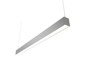 Ansell Lighting Vasco linjearmatur i aluminium, 1200 mm lang, 50W, med 70% nedlys og 30% oplys.