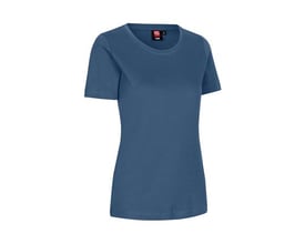ID Identity indigo kortærmet dame T-shirt i størrelse 3XL, let figursyet i blød antipilling interlock-kvalitet.