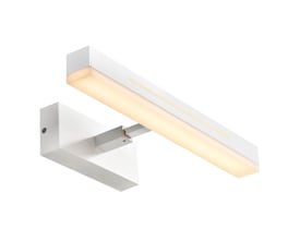 Nordlux Otis væglampe i hvid med integreret LED-lys, vist fra siden på hvid baggrund.