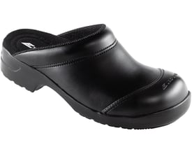 Euro-Dan sikkerhedstræsko i sort str. 41, med bred fodformet design og blød indersål.