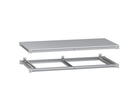 Schneider Electric top- og bundramme med takplade til PanelSeT SFN skab, 1200x600mm, fremstillet af galvaniseret stål i RAL 7035 grå.