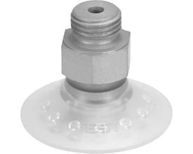 Festo vakuumsuger VAS-40-1/4-SI-B med 40 mm sugekopdiameter og topmonteret tilslutning på hvid baggrund.