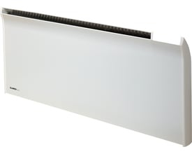 Glamox TPA 400V 2000W elradiator i hvid med diskret logo på venstre side og synlig luftindtag øverst.