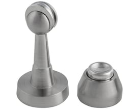 Jasa Company magnetisk dørholder adskilt i to dele, viser vægmonteringsdelen og dørmagneten i rustfrit look.