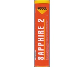Detalje af Rocol Sapphire 2 lejefedts 400g orange tube, der viser mærke og produktnavn.
