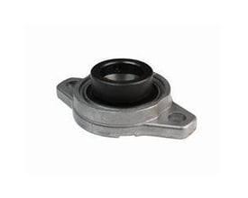 Asahi UFL 004 komplet lejehus med 2 huls, vist med en grå metalbase og sort indre leje på hvid baggrund.