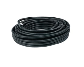 Unite 15x2,5 mm Unipex RIR rør-i-rør, vist som en kompakt 50 meter rulle med sort yderkappe.